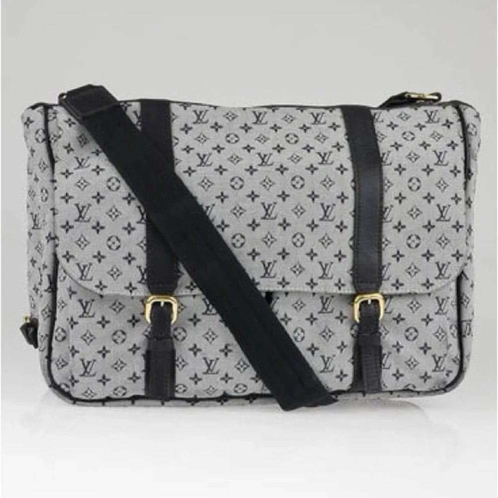 LOUIS VUITTON 100% Authentic Blue Monogram Mini Lin Sac A Langer Diaper Bag